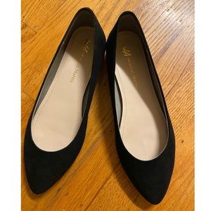 Oriental Traffic Black/ Gold Suede Flats